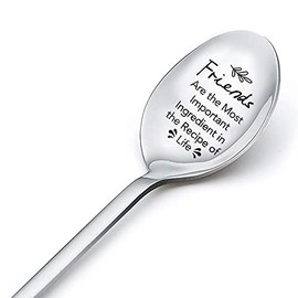 Birthday Gifts for Women Friendship Spoon Gifts for Men Bff Gifts for Best Friends Gifts for Teen Girls Boy Friends Are the Most Important Ingredient Recipe of Life Engraved Tea Coffee Spoon