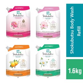 SHOKUBUTSU BODY WASH Shower Orange Zest Green Fresh Floral Bloom Sakura  Refill 1.6kg