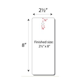 Print-Ready Bookmarks, 2-1/2" x 8" w Hole, 4-UP Perfed for Separation on White 8-1/2" x 11" 65lb Astrobright Cover Paper - 250 Sheets / 1,000 Bookmarks