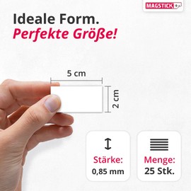 Magstick® Magstick® Magnetic Labels 5 x 2 cm White Magnetic Labelling Film Writeable Magnetic Strips for Labelling I mag075