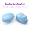 Qjaiune 6pcs Ceramic Cabinet Knobs Blue Drawer Knobs, Cloud Shaped