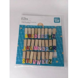 Pen and Gear 26 Pcs Set Wooden Photo Clip Wood Clothes Pin Paper Laundry Pegs Craft Kit clips