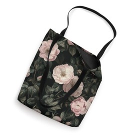 Dark Moody Garden Pink Roses Decor Tote Bag