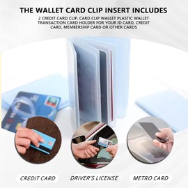 CLDURHGE Card Holder Protector Sleeves Transparent Credit Card Sleeves Plastic Wallet Insert Credit Card Holder Insert for Wallet Insurance Card Debit Card(2 Pcs,12 Page 12 Slots and 24 Slots)
