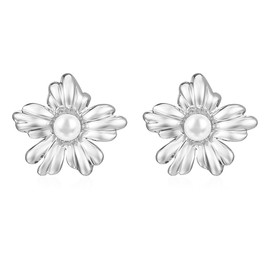 FFWTPY Women's Earrings Niche Flower Stud Earrings Women Trendy Retro Premium Stereoscopic Design Styling Shape Gift for Women, Stainless Steel