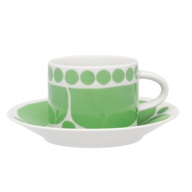 Sunnun Thai Arabic Tableware, Cup & Saucer, Approx. 9.5 fl oz (280 ml), Light Green 1079372