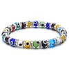 4 Pcs Turkish Evil Eye Glass Bead Stretch Bracelet Set