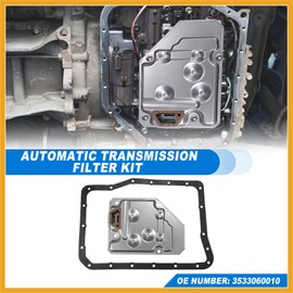 Partuto A440F A442F Automatic Transmission Filter Kit CVT Oil Cooler Filter Oil Pan Gasket Kit Fit for Toyota Land Cruiser 93-95 No.3533060010 - Pack of 2 Replacement