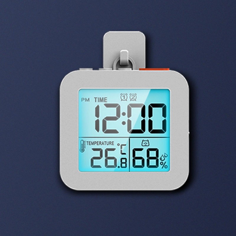 Sharplace Digital Bathroom Clock, Shower Timer with Alarm, Waterproof Clocks