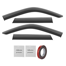 VESUL Compatible with Ford Bronco Sport 2021-2025 Rain Guards Wind Deflectors Anti-Rain Window Visors with Tape 304 Stainless Steel Trim–Noise Reduction&All-Weather Protection Outside Channel