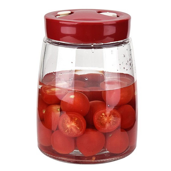 wandeli 1.4L Air-Release Valve Wide Mouth Mason Jar Glass Fermentation