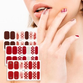 42 Pcs 3 Sheets Nail Stickers Wraps Polish Strips Gradient Stickers Glitter Self Adhesive DIY Art Decals Strips for Women Girls Acrylic Manicure Tips Decor with 1 Pcs Nail Files,Style11