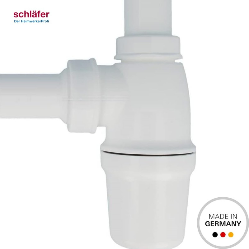 Schläfer 4396101 Washbasin Siphon 1 1/4, Universal Inspectable Drain for