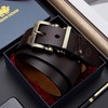 BISON DENIM Men's Genuine Leather Belt, Large Size, Men's Belt,