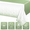 6Pcs White and Sage Green Tablecloth Decorations,Plastic White Table Cloth