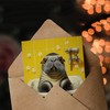 Artery8 Greeting Card Cute Walrus Yellow Bathroom Bathtub Bath Time