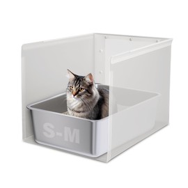 Holintan Litter Box Shield,17.5"x13.7"x13"H Large Litter Box Splash Guard Without Leakage, High Sided Cat Litterbox Pee Shields Easy Clean for Pet Cat/Kitty/Kitten(Without Pan)