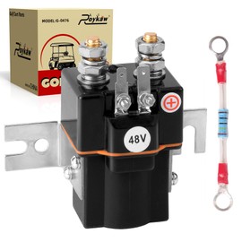 Roykaw 48V Golf Cart Solenoid with Resistor Assembly Replacement Compatible with Club Car DS 1995-up & Precedent 2000-up Electric Models, 4 Terminal Solenoid, OEM# 101908701, 102774701, 1014947