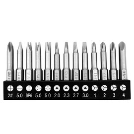 Saipor 13pcs 50mm Magnetic Special Shape Screwdriver Bit Set (Phillips, Slotted, Spanner, Y-Type, Triangle, Inner Cross, 3-Points) 1/4 Inch Hex Shank for Power Screwdriver Drill Impact Driver