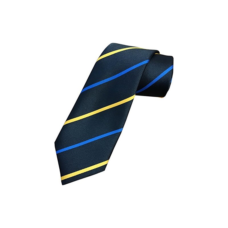 Men's Black with Blue & Yellow Stripe Tie