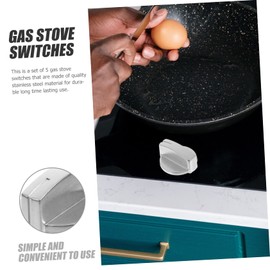 LABRIMP 5pcs Gas Stove Switch Knobs Replacement Stainless Steel Control Knobs for Gas Cooker Easy to Install Lightweight and Compact for Home and Restaurant Use