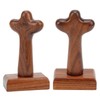 Wood Cross Tabletop Decor Hand Crafted Surface Polishing Sturdy Durable