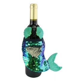 Celebrate Summer Together Mermaid Wine Bottle Cover NWT - Sequin 2 Piece Set