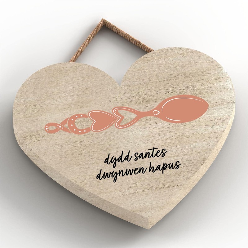 Global Designs Dydd Santes Dwgnwen Hapus Valentines Welsh Love Spoon