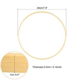 PATIKIL 7.9 Inch Wooden Bamboo Floral Hoop, 10Pack Craft Rings for DIY Wedding Wreath Decor, Dream Catcher and Hanging Crafts