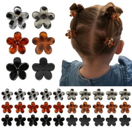 36PCS Small Hair Clips Mini Flower Hair Clip for Women, Non Slip Hair Claws for Thin Hair, Cute Boho Flower Hair Accessories for Girls Toddlers, Style A
