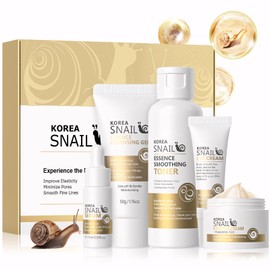 Snail Mucin, Skincare Set Korea, Advanced Snail 96 Mucin Power Essence, Snail Mucin Cream, Snail Mucin Eye Cream, Cleanser, Face Toner, Skin Care Set for Girls and Women