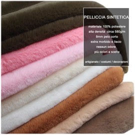 NIANTONG Faux Fur Fabric Faux Fur for Sewing 160 x 50 cm Faux Fur Plush Fabric Ideal for Crafts Carpet Decorating Clothing, 8 mm Pile Length (Colour: Milky White)