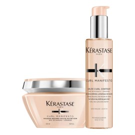 Kit Tratamiento Para Cabello Rizado Kerastase Curl Manifesto Gel Gelée Curl Contour 150ml y Mascarilla Beurre Haute Nutrition 200 Ml