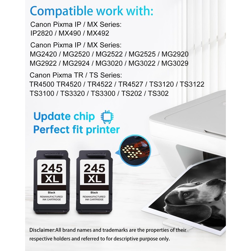 LEMERO 245XL Ink Cartridge Replacement for Canon 245XL Black Ink