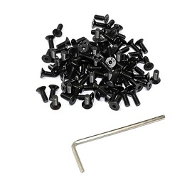 iexcell 100 Pcs M3 x 8 Alloy Steel 10.9 Grade Hex Socket Flat Head Cap Screws Bolts Assortment Kit, Black Oxide Finish