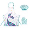 WERNNSAI Mermaid Apron Set - Apron for Kids, Girls, Bib