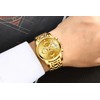Gold Plating Men's Analog Quartz Mutifunctional Watches for Man Stainless