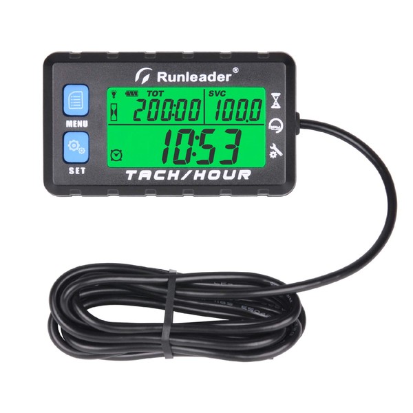 Runleader Operating Hour Counter, Tachometer, Maintenance Hour Counter, Alarm RPM