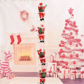 Kadahis Santa Claus Ladder for Four People, Christmas Ornament, 53.1 inches (135 cm), Christmas Tree, Ornament, Christmas Wreath, Decoration, Christmas Wreath Kit,
