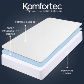 Komfortec Soft Mattress Protector 90 x 200 cm Breathable and Soft Mattress Protector Cover Oeko-Tex Certified Comfortable and Durable
