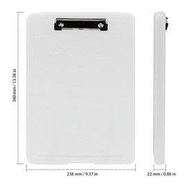 ZEONHAK 2 Pack A4 Plastic Clipboard Storage Boxs, Clear Clipboard Paper File Holder Storage Clip Board with Open Foldable Storage for Office