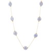 COOLSTEELANDBEYOND Long Gold Chain Necklace with Grey Bead, Statement Necklace