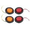 4pcs 2in Round LED Indicator Light Side Marker Lamp Red