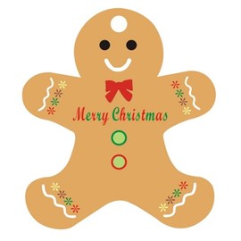 60PCS of Christmas Gingerbread Man Tags for Christmas DIY Gift Present Tag Party Tags Label Package Tags
