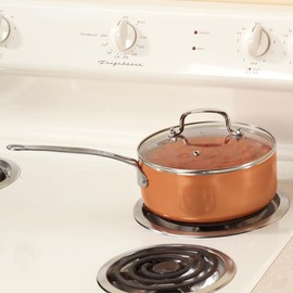 Ceramic Non-Stick Sauce Pan with Lid, 3 Qt