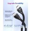 Fibopitcal 96Gbps HDMI 2.2 Cable 6ft Braided, 16K@60Hz 8K@240Hz 4K@480Hz