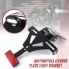 WingFly Motorcycle License Plate Holder, LED Light Motorcycle Number Plate