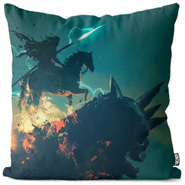 VOID Fantasy Krieger Game Kissenbezug Kissenhülle Sofakissen Kissen Deko Outdoor-Kissen Dekokissen, Kissen Größe:60 x 60 cm