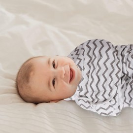 Fishlead 3 Paquete Manta Envolvente Ajustable Bebé, Saco para Dormir Bebe, Cobijas para Recién Nacido con Gorro, para 0 a 3 Meses, Transpirables y Suaves, Regalo de Niño Shower (A)