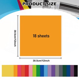 Infusible Transfer Ink Sheets, 18 Pieces/Set, Infusible Ink Film, Fusible Transfer Ink Sheets, Fusible Transfer Ink Sheets, Pre-Dyed Sublimation Paper, Solid Colour, 30.5 x 30.5 cm